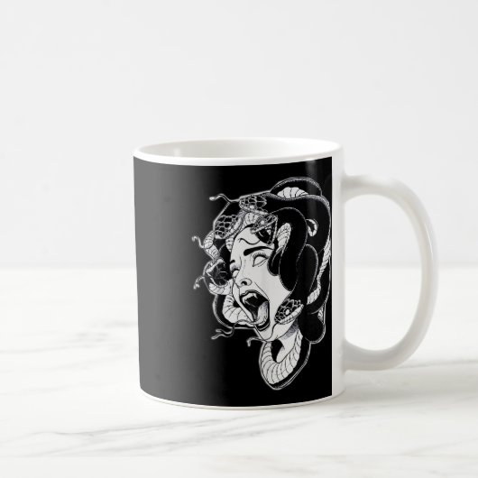 Mug Méduse Blackwork Tattoo Flash (Droite)