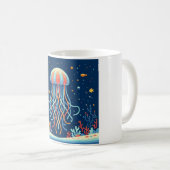 Mug méduse marine/plage/côtière (Devant droit)