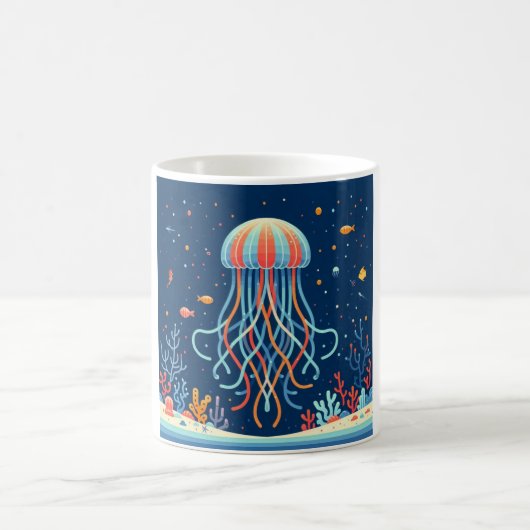 Mug méduse marine/plage/côtière (Centre)