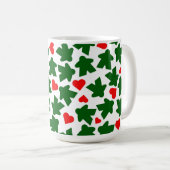 Mug Meeple vert avec cœur rouge (Devant droit)