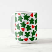 Mug Meeple vert avec cœur rouge (Devant gauche)
