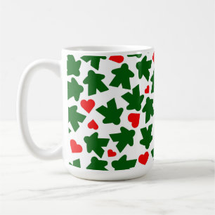Mug Meeple vert avec cœur rouge