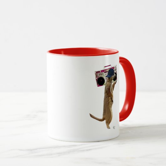 Mug Meerkat avec Boom Box Ghetto Blaster 2 (Devant droit)