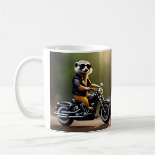 Mug Meerkat Bikie En Moto,