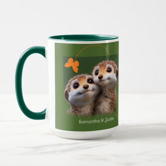 Mug Meerkat Couple ensemble pour toujours maintenant e (Gauche)