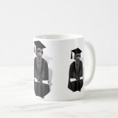 Mug Meerkat Graduate avec gris et noir (Devant droit)