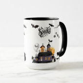 Mug Méfait au clair de lune noir & blanc (Devant droit)