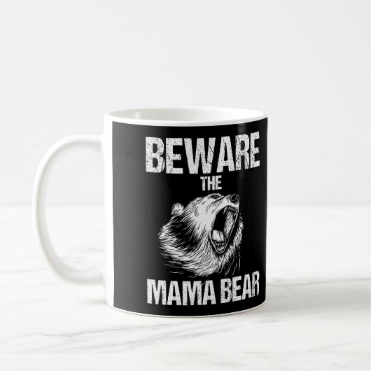 Mug Méfiez-Vous De La Mama Ours Drôle Mère L Manche (Gauche)