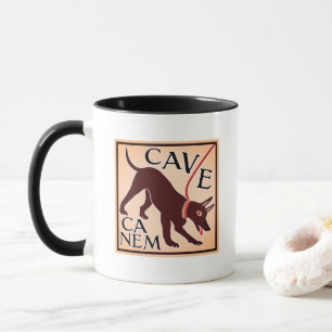 Mug Méfiez-vous du chien "Cave Canem" Image gréco-roma