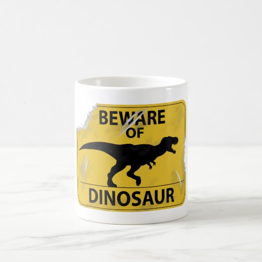Mug Méfiez-vous du Dinosaur (endommagé) (Centre)