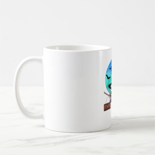 Mug Méfiez-vous joli sorcier Sloth volant sur Broom Ha (Gauche)