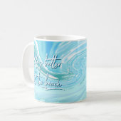 Mug Meilleur à la note Abstraite du Beach Blue (Devant gauche)