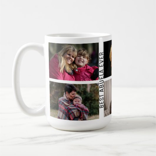 Mug Meilleur Abuela Ever 6 photo Collage personnalisé (Gauche)