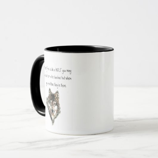 Mug Meilleur Ami Citation Inspirationnelle Wolf, Wolve (Devant gauche)