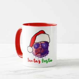 Mug Meilleur ami de Noël de Santa pour Bouledogue Amér