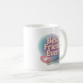 Mug Meilleur ami jamais, conception de texte approuvée (Devant droit)