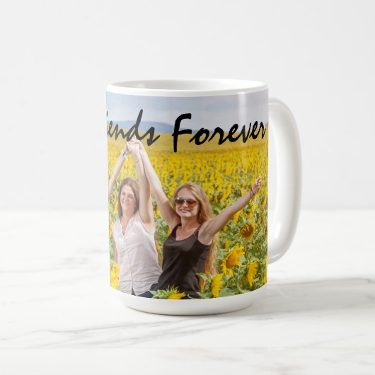 Mug Meilleur Amis Forever Citation noir Script avec ph (Devant droit)