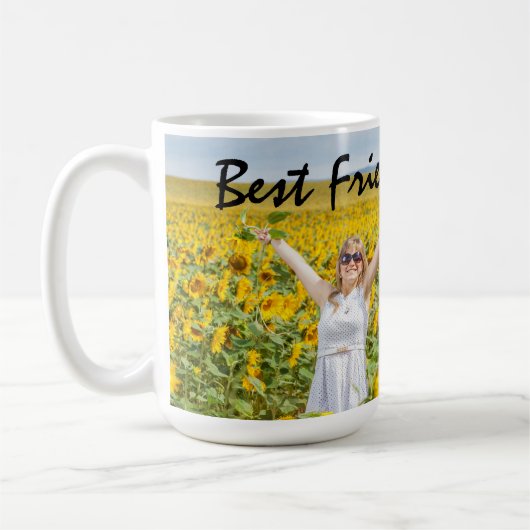 Mug Meilleur Amis Forever Citation noir Script avec ph (Gauche)