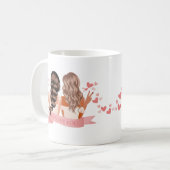 Mug Meilleur Amis Pour Le Blonde Et Brunette Aquarelle (Devant gauche)