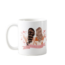 Meilleur Amis Pour Le Blonde Et Brunette Aquarelle