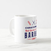 Mug Meilleur Barber Retro Monogramme Vintage (Devant gauche)