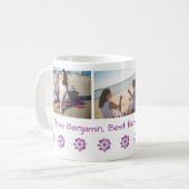 Mug Meilleur Bonus Maman Ever, avec Coeur. Nom + 3 pho (Devant gauche)
