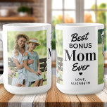 Mug Meilleur BONUS MOM Ever Personnalisé 2 Photo Step<br><div class="desc">Voici notre tasse à café de la Fête des Mères, conçue spécialement pour les mamans bonus, les mamans pas, et les mamans pas qui tiennent une place spéciale dans nos coeurs. Cette tasse moderne et élégante présente le message : "Meilleur Bonus Maman Ever" C'est une façon douce et sincère d'express...</div>