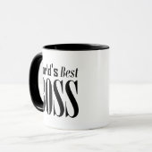 Mug Meilleur Boss du monde, Audacieuse Typographie Noi (Devant gauche)