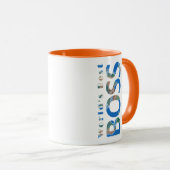 Mug Meilleur Boss du monde, Surface de la Terre Carte  (Devant droit)