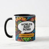 Mug Meilleur Boss Ever Fun Retro Comic Livre Pop Art (Gauche)