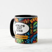 Mug Meilleur Boss Ever Fun Retro Comic Livre Pop Art (Devant gauche)