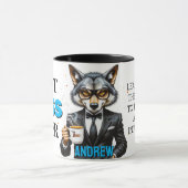 Mug Meilleur Boss Ever Wolf avec café et devis (Centre)