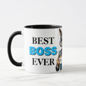 Mug Meilleur Boss Ever Wolf avec café et devis (Gauche)