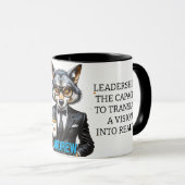 Mug Meilleur Boss Ever Wolf avec café et devis (Devant droit)