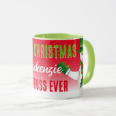Mug Meilleur Boss jamais avec Snowman à Noël (Devant droit)