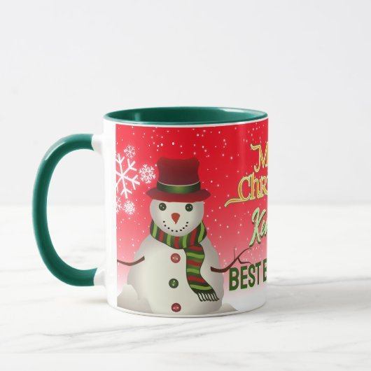 Mug Meilleur Boss jamais avec Snowman sur RED (Gauche)