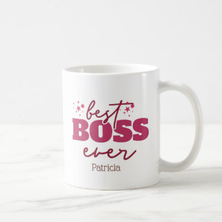 Mug Meilleur Boss Jamais Personnalisé Lettres Roses