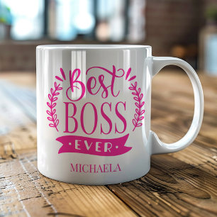 Mug Meilleur Boss jamais personnalisé Wreath