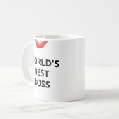 Mug Meilleur cadeau Boss Lipstick du monde pour elle (Devant gauche)