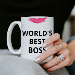 Mug Meilleur cadeau Boss Lipstick du monde pour elle
