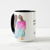 Mug Meilleur cadeau d'ami Deux filles brunette aquarel (Devant gauche)