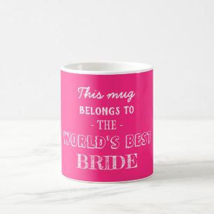 Mug Meilleur cadeau monde rose pour la mariée