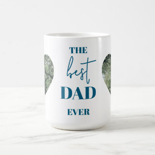 Mug Meilleur cadeau papa jamais avec photos de coeur