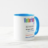 Mug Meilleur cadeau vétérinaire fait sur commande (Devant droit)
