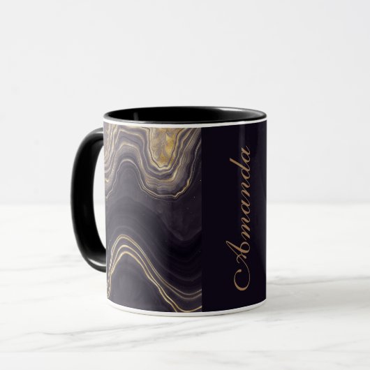 Mug Meilleur café à deux tons en marbre personnalisé,  (Devant gauche)