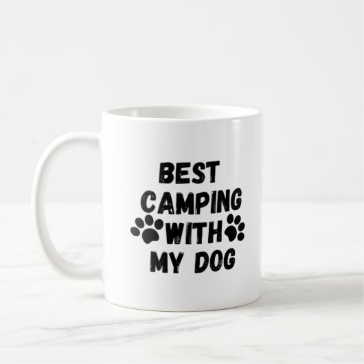 Mug Meilleur camping avec mon chien (Gauche)