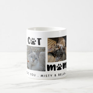 Mug MEILLEUR CAT MOM JAMAIS Collage photo personnalisé