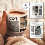 Mug MEILLEUR CAT MOM JAMAIS Collage photo personnalisé<br><div class="desc">Moderne BEST CAT MOM EVER tasse à café avec un collage photo de 4 photos et de typographie d'empreintes de chat et personnalisée avec votre message personnalisé. ASSISTANCE : Pour obtenir de l'aide sur la modification ou la personnalisation de la conception, le changement de couleur, le redimensionnement ou le transfert...</div>