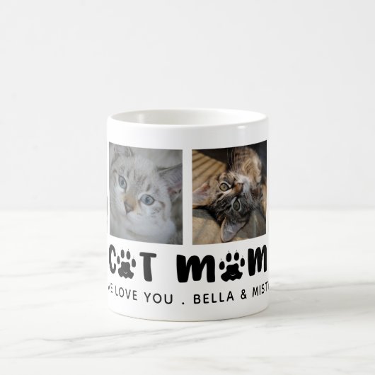 Mug MEILLEUR CAT MOM JAMAIS Empreinte de patte Photo C (Centre)