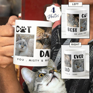 Mug MEILLEUR CAT PAPA JAMAIS Photo Collage Empreinte d